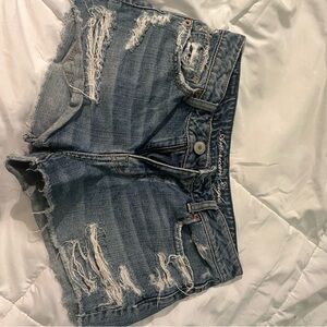 American Eagle Blue Distressed Jean Shorts